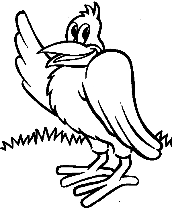 Un simpatico sorridente uccello disegno da colorare gratis