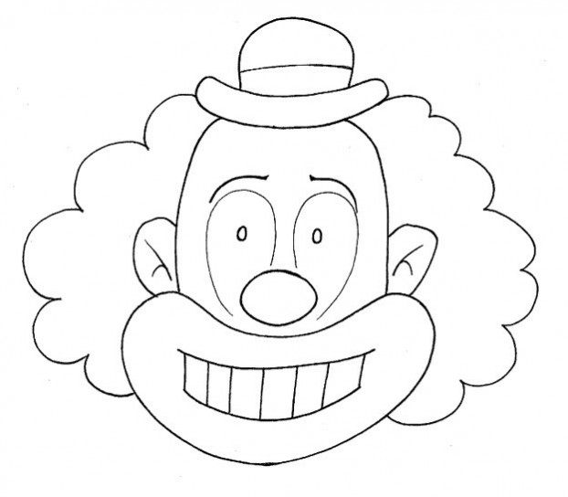Un sorridente clown da stampare per Carnevale