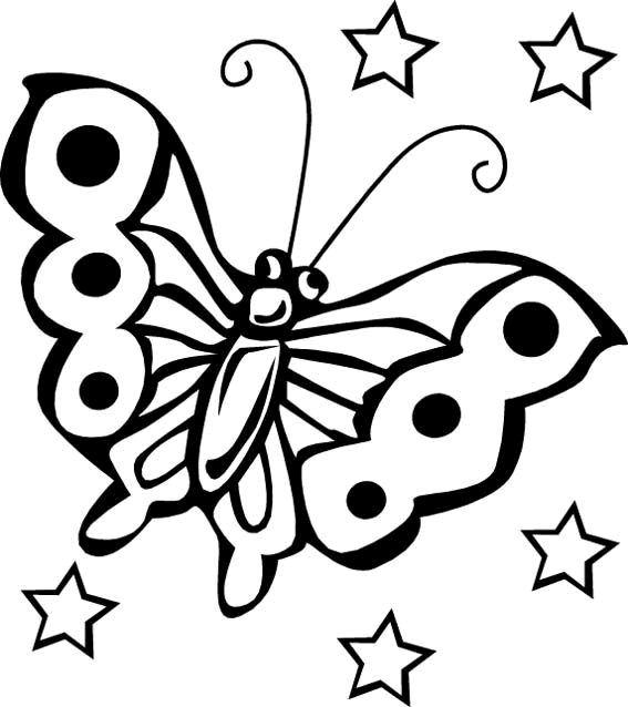 Una farfalla tra le stelle disegno da colorare