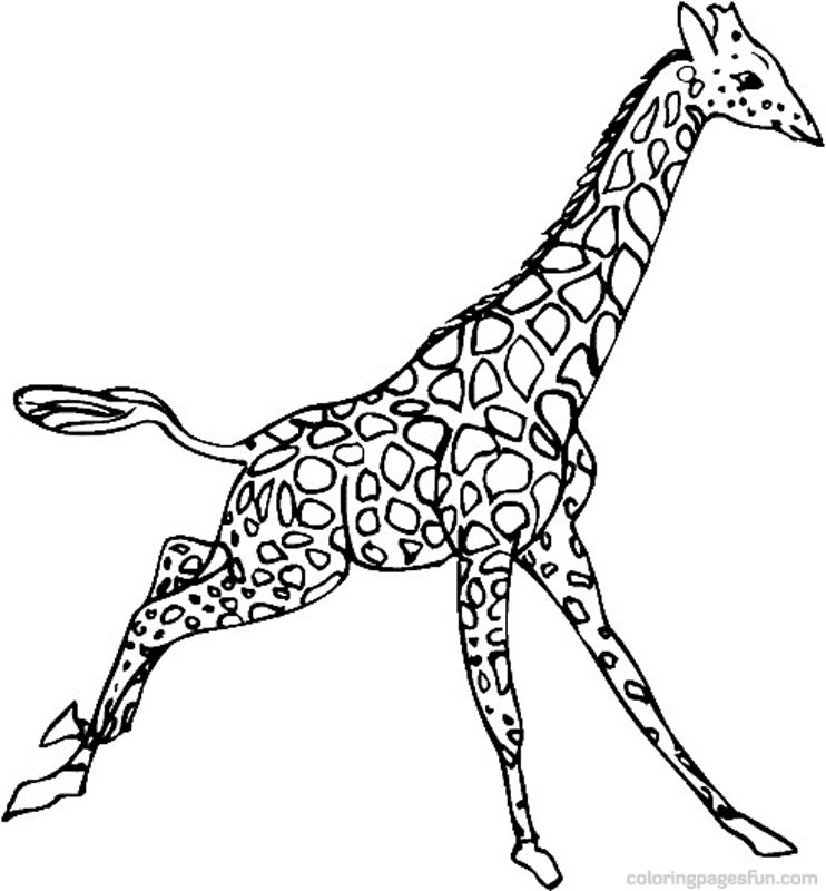 Una giraffa che corre immagine da stampare e colorare