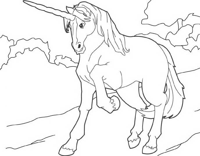 Unicorno a passeggio disegno da colorare gratis