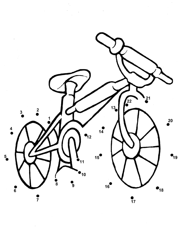 Unisci i puntini per bambini piccoli la bicicletta