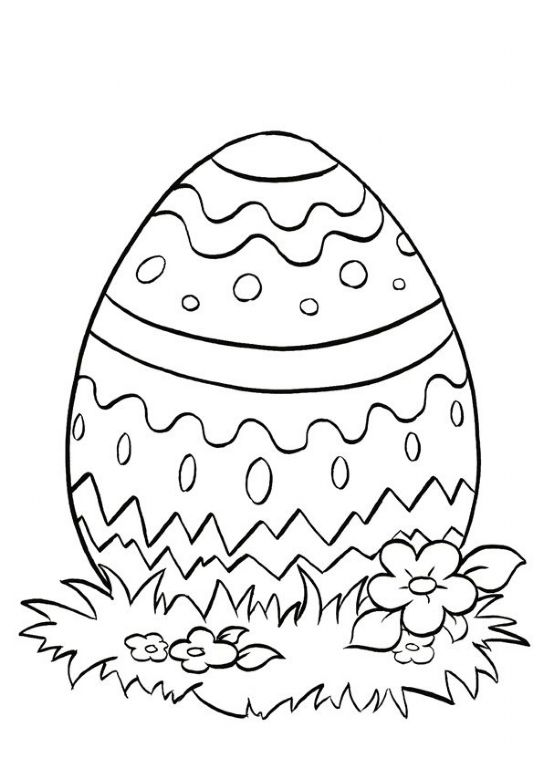 Uovo di Pasqua grande disegno da colorare