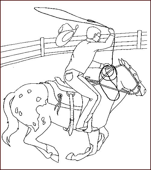 Uso del lazo a cavallo disegno da colorare gratis