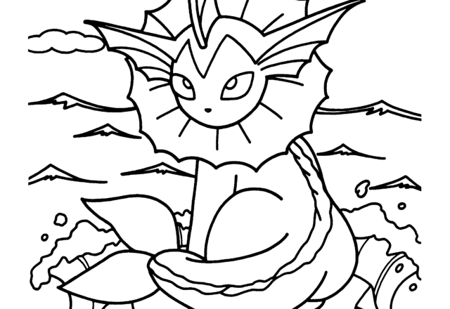 Vaporeon evoluzione Pokemon disegno da colorare