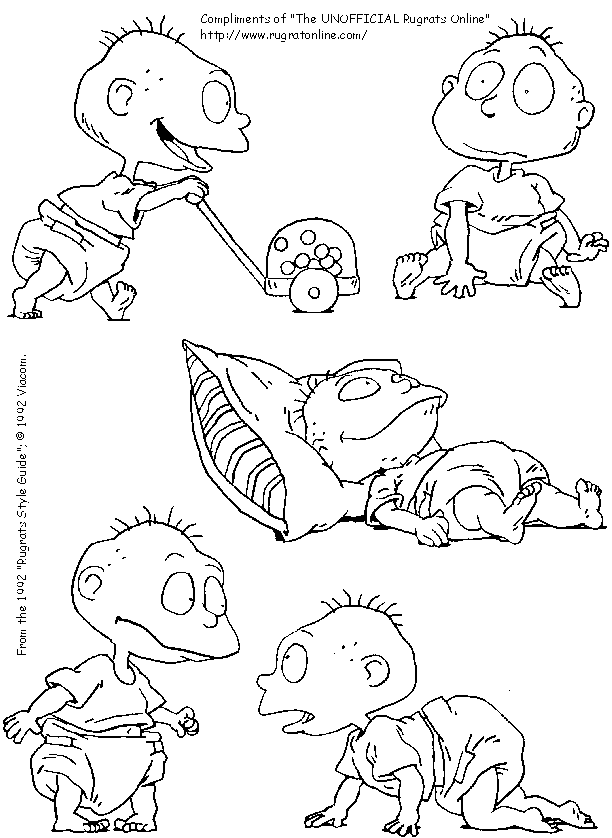 Vari disegni da colorare di Tommy Pickles personaggio de I Rugrats 2