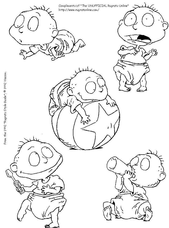 Vari disegni da colorare di Tommy Pickles personaggio de I Rugrats