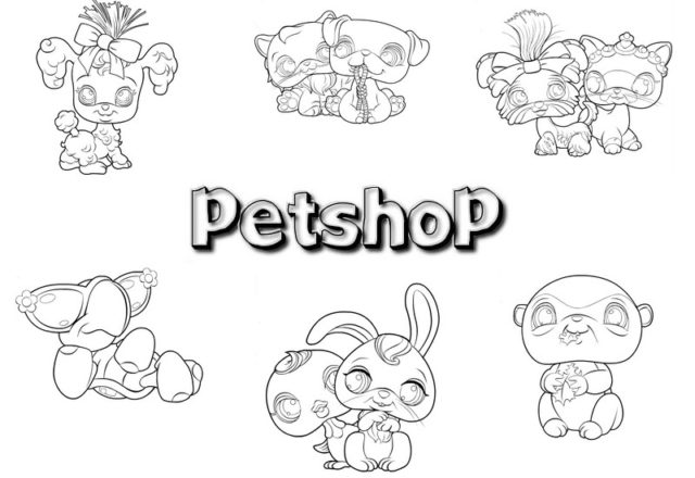 Vari personaggi Littlest Pet Shop da colorare per i bimbi