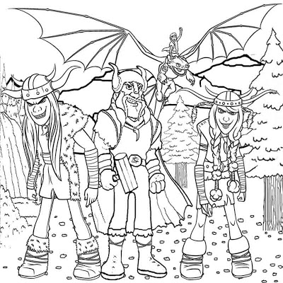 Vari personaggi di Dragon Trainer da colorare