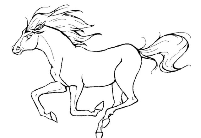Velocissimo cavallo al galoppo disegno da colorare