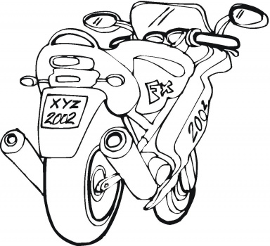 Vista posteriore di una moto da gran premio Moto GP disegno da colorare gratis