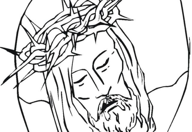 Volto di Gesù in croce disegno da colorare gratis