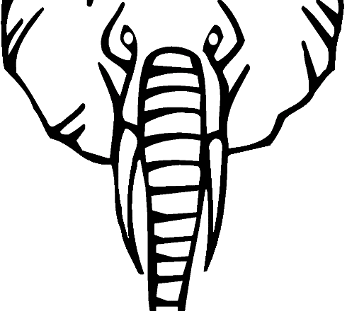 Volto di elefante disegno da stampare e colorare per bambini e bambine