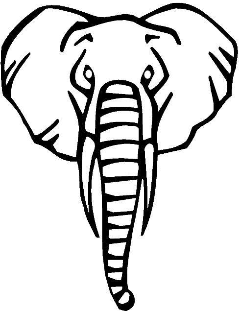 Volto di elefante disegno da stampare e colorare per bambini e bambine