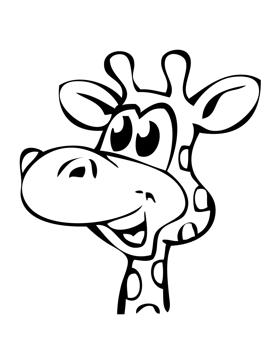 Volto di giraffa sorridente disegno da colorare gratis