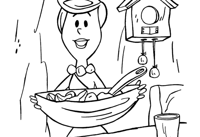 Wilma Flintstone serve la cena da colorare