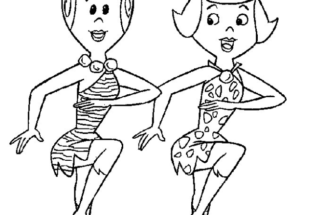Wilma e Betty che ballano disegno da colorare Gli Antenati