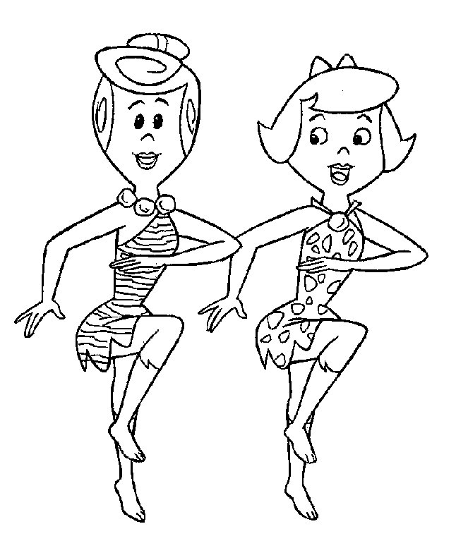 Wilma e Betty che ballano disegno da colorare Gli Antenati