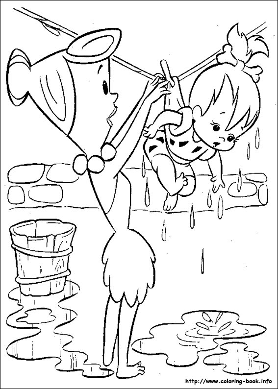 Wilma e Ciottolina disegno da colorare I Flintstones