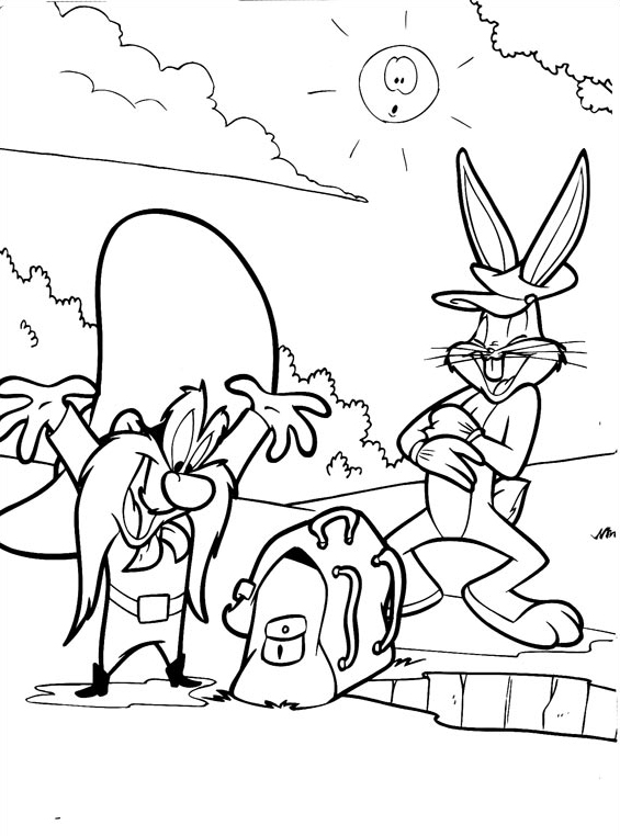 Yosemite Sam e Bugs Bunny disegni da stampare e da colorare gratis
