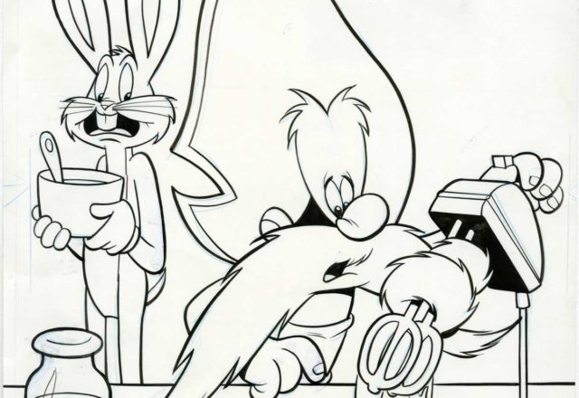 Yosemite Sam e Bugs Bunny in cucina disegno da colorare gratis