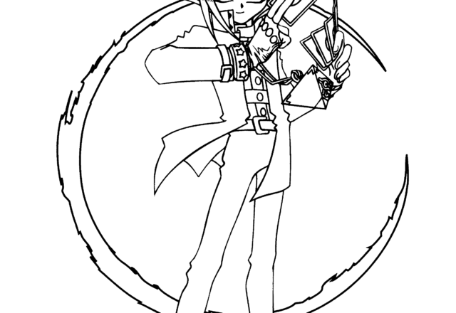 Yu Gi Oh protagonista in un cerchio disegno da colorare