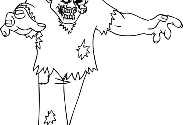Zombie che cammina disegno da colorare gratis