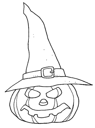 Zucca con cappello di Halloween disegno