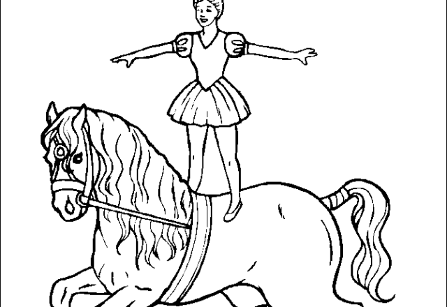 acrobata cavallo circo disegni da colorare per bambini