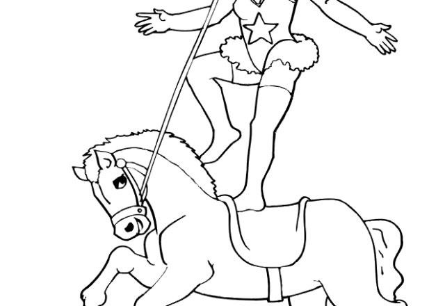 acrobata con cavallo circo disegni da colorare gratis