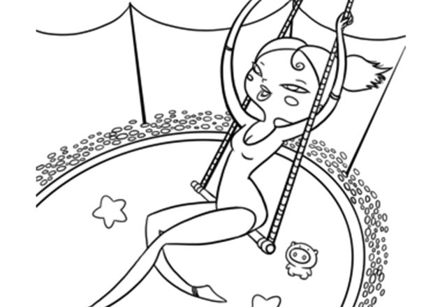 acrobata trapezzista disegni da colorare gratis per bambini