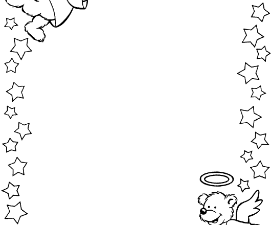cornice orsetti angeli stelle disegno da colorare gratis