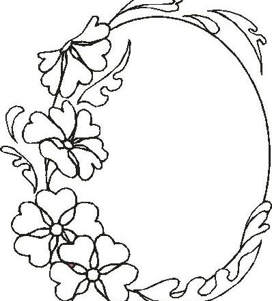 cornice ovale con fiori disegno da colorare gratis