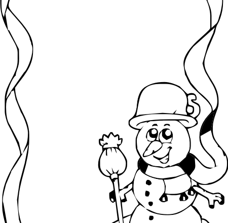 cornice pupazzo di neve disegno da colorare gratis