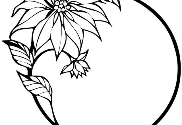 cornice rotonda fiore disegno da colorare