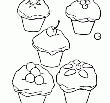 cupcakes muffin dolcetti da colorare disegni gratis