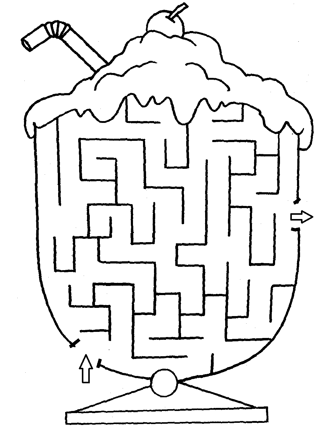 disegni da coloare gelato labirinto