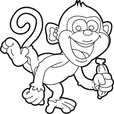 disegni da colorare baby scimmia con banana