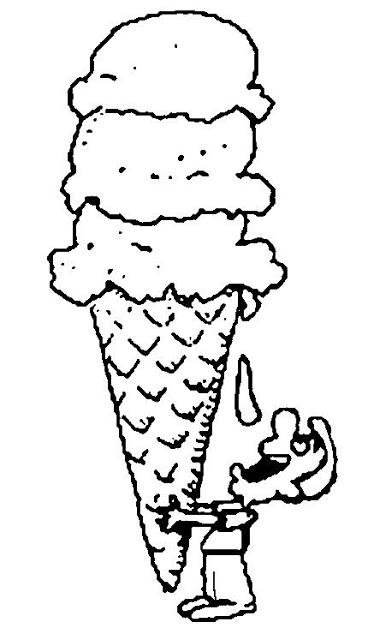 disegni da colorare bambino con gelato
