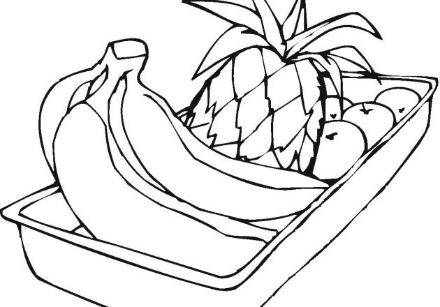 disegni da colorare banana e ananas