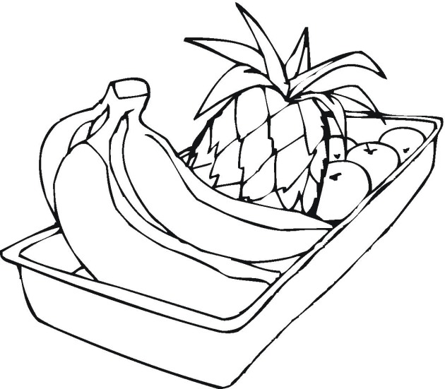disegni da colorare banana e ananas