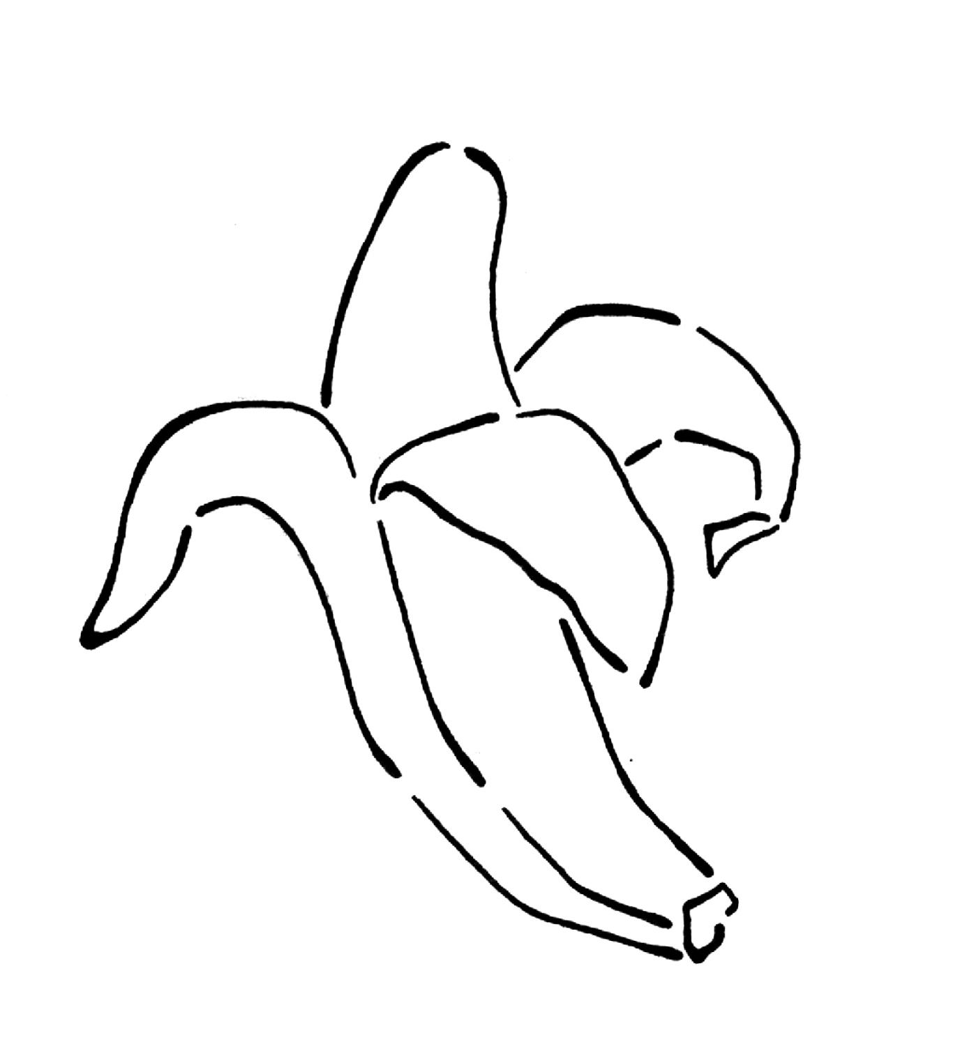 disegni da colorare banana sbucciata