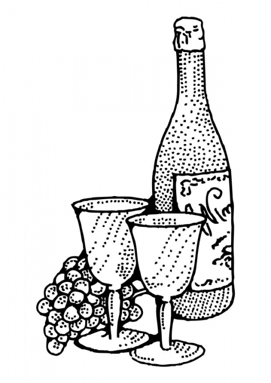 disegni da colorare bottiglia di vino