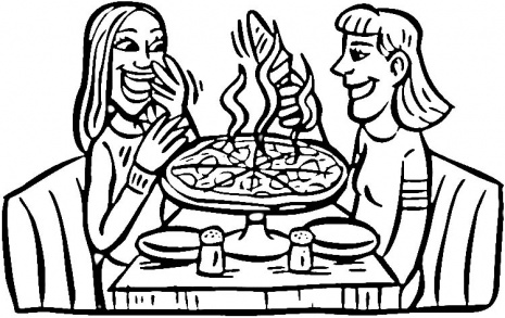 disegni da colorare che mangiano la pizza