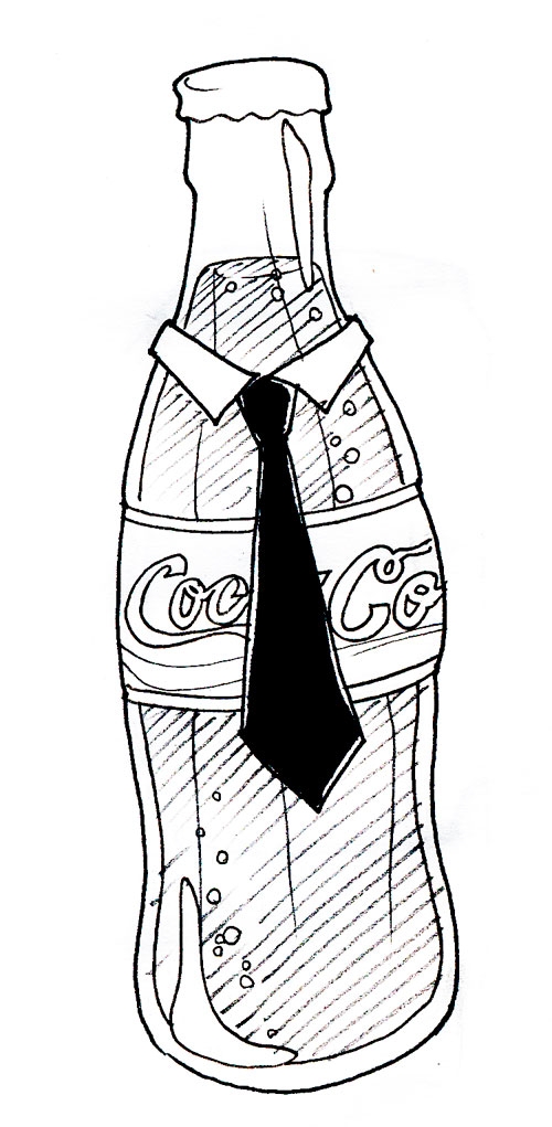 disegni da colorare coca cola con cravatta