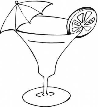 disegni da colorare cocktail con limone e ombrellino