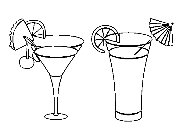 disegni da colorare cocktails