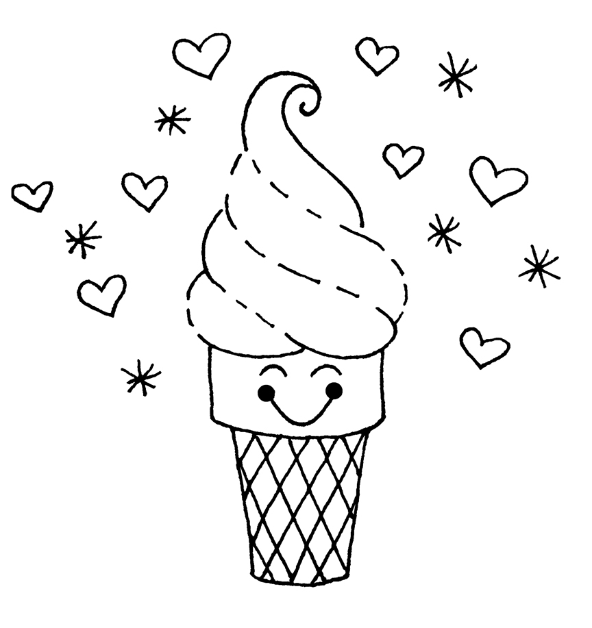 disegni da colorare cono gelato love