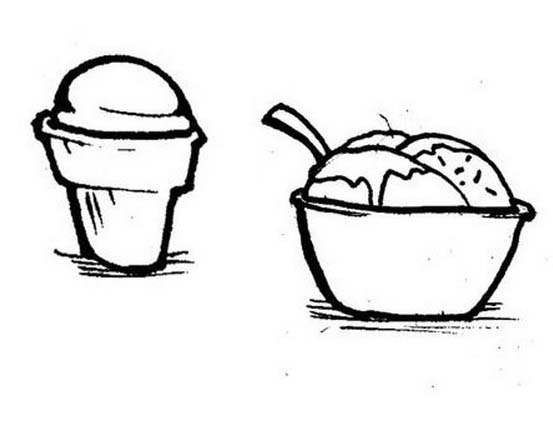disegni da colorare coppetta e cono gelato