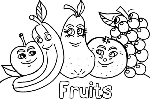 disegni da colorare dolce frutta per bambini